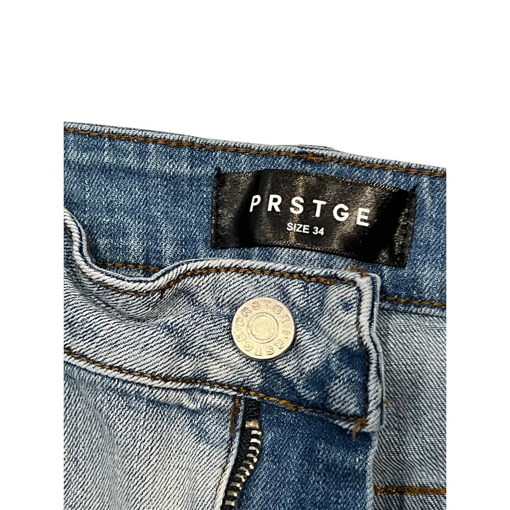 PRSTGE Snap Cargo Streetwear Jeans in Icey Blue Mens 34x30 - Picture 3 of 9